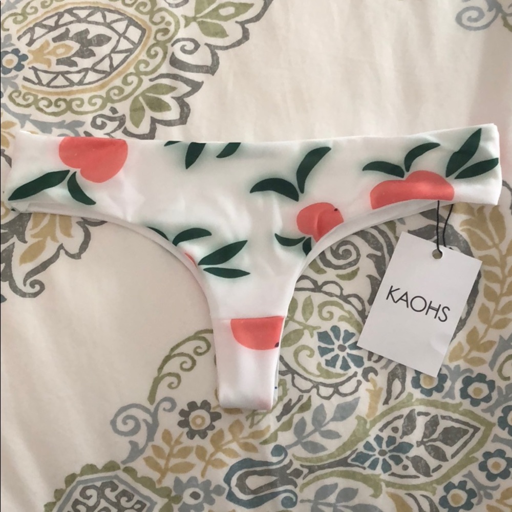 White Peach Thong Bikini Bottoms